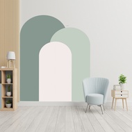 Boho Semicircle Geometric Arch Wall Sticker Wallpaper Morandi Color Arch Wallpaper