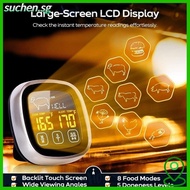 SUCHENSG Kitchen Thermometer, LCD Display Waterproof Digital Meat Thermometer, Durable Touch Screen 