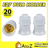 E27 Bulb Holder 20PCS Lamp Plastic Holder Standard Screw-in LED Bulb Socket Lampu Mentol Lampholder 