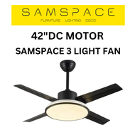 SamSpace NORDIC DC Motor 42 inch Ceiling Fan Silent Strong Wind 3 Light 变频吊扇