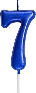 NEWCANDLE Blue Birthday Candles 7 Candle 7th Seven Years Cake Bady Roman Numberal Cool Number Candle