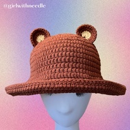 Crochet bear bucket hat