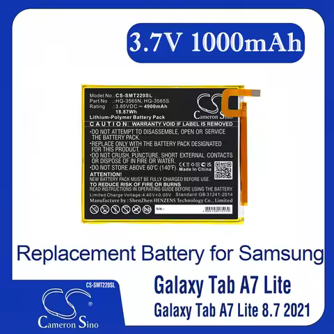 Cameron Sino Replacement Battery for Sammsung Galaxy Tab A7 Lite, Galaxy Tab A7 Lite 8.7 2021,Fits P