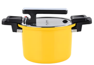 20cm黃色火山岩不沾黏微壓鍋低壓鍋瓦斯雙耳煲
