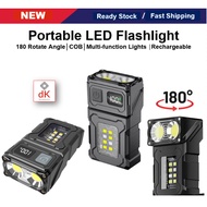 Mini Flashlight Portable Mini LED Flashlight Multifunctional 180 Rotation Dual Led Flashlight Lampu