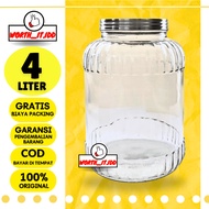 4L Stainless STEEL Airtight Lid Glass Jar Food Storage Container Bottle Jar Glass Jar Container Box 