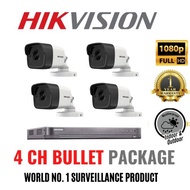 HIK VISION 4 CHANNEL DVR 5MP +  ANALOG FULL HD 5MP 1080P 4 in 1 OUTDOOR IR BULLET CAMERA x4
