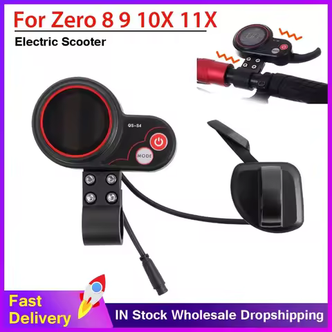 QS-S4 LCD Display Kit Electric Scooter Thumb Throttle for Zero9 Zero8X Zero10 Zero10X 11X E-scooter 