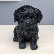 Black Bichon Dog Resin Craftwork Pet Figurine Adorable Home Decorations Small Dog Model Handmade Eur