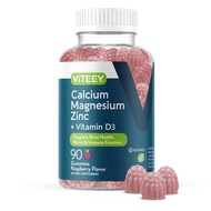 Calcium Magnesium Zinc Gummies with Vitamin D3 - Supports Bone Health, Nerve & Immune Function - Cal