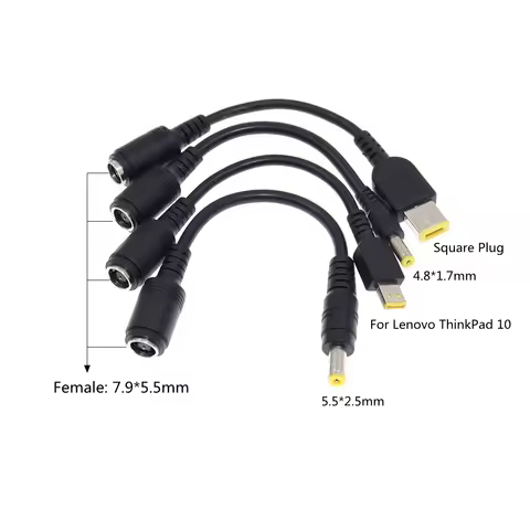 Laptop DC Power Jack 7.9*5.5mm Female to 5.5*2.5/4.8*1.7/Square Plug Male Power Converter Cable for 