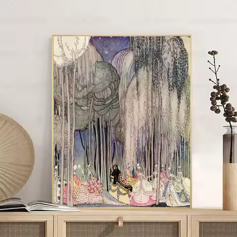 Kay Nielsen of The Twelve Dancing Princesses From In Powder and Crinoline Canvas Painting Aesthetic 