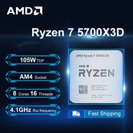 Ryzen 7 5700x3d 3ghz 8-teras 16-benang R7 5700x3d Pemproses 105w 7nm L3=96m Ddr4 Soket Am4 Tiada Kip