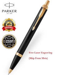 Parker IM Black Gold Trim BallPoint  Pen- Black Ink (Free Engraving)