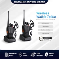 【MINHUANG】2 pcs Wireless Walkie Talkie with Earphones Baofeng BF-888S 5KM Long Range Portable Walkie