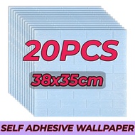 WallPaper Brick 20pcs Bundle 35x38cm 3D Wall Sticker foam Self adhesive Super dikit