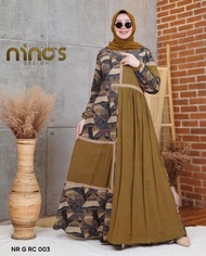 NRGRC 003 by Ninos Design Dress Gamis Motif Mix Polos Simple Busui ORI
