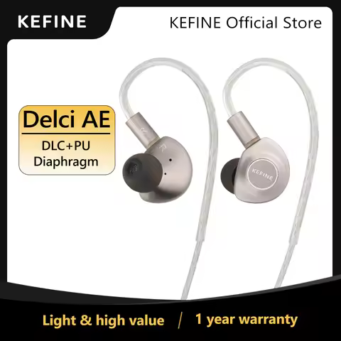 KEFINE Delci AE 10mm DLC+PU Diaphragm Dynamic Driver Hifi Wired IEM Earphones with CNC Metal & Detac