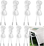 Windyun 8 Pack Zero Gravity Chair Replacement Cord (4 Long 88" + 4 Short 55") White Universal Elasti