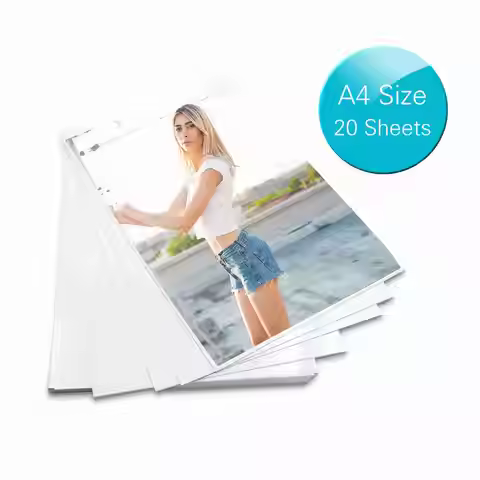 Professional A4 Size 20 Sheets Glossy Photo Paper 8.3 * 11.7 Inch 200gsm Waterproof Resistant High G