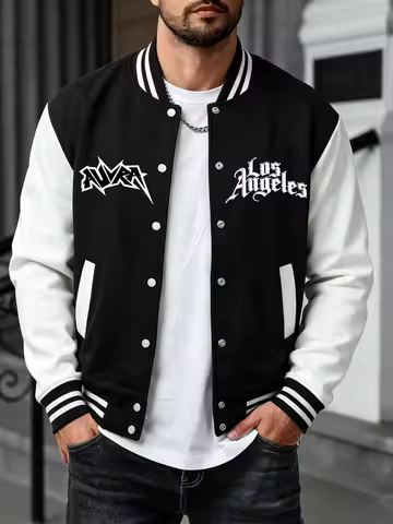 Atlanta Art Letter Printed Streetwears Male Autumn Winter Baseball Uniform Oversized Fashion Tops St