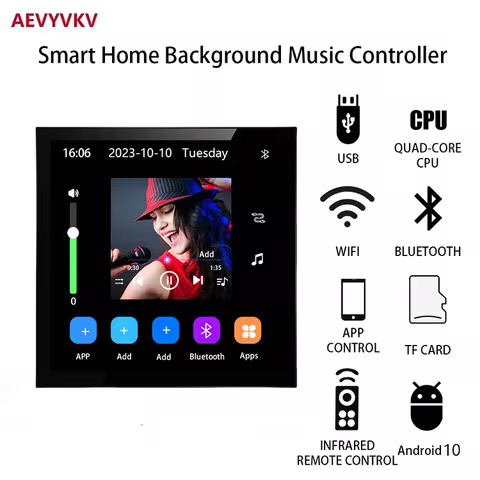 4 inch Andriod 10 Eshare WiFi Bluetooth Touch Home Theater Cinema Digital Stereo Audio Music Wall Am