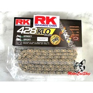 Japan RK TAKASAGO Sprocket Chain KLO (428-132L 415-132L) O-RING Gold Chain Rantai RK KLO O-RING Gold