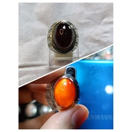 MERAH Red fire Yemeni agate ring