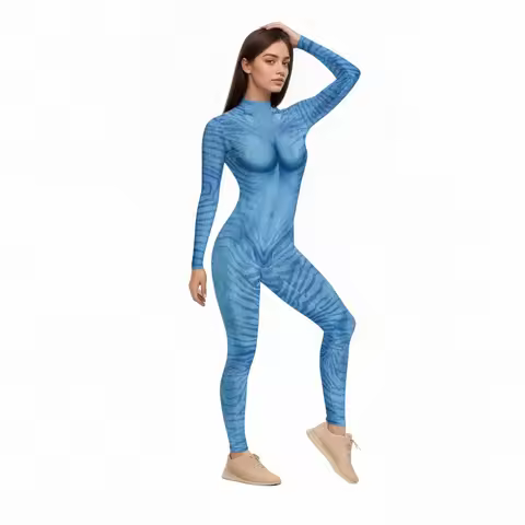 Women Men Avatar The Way of Water Avatar Halloween Costume for Adult Bodysuit Cosplay Alien Costume 