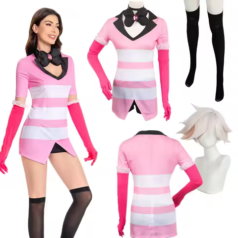 Fantasia S1 Angel Dust Cosplay Clothing Wigs TV Hell Hotel Disfraz Costume Women Fantasy Halloween C