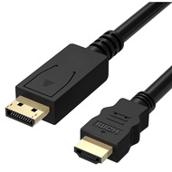 Displayport (M) to HDMI Cable (M) cable 2M, Gold Plated DP to HDMI 1080p Full HD/4K for PCs to HDTV,