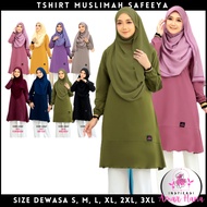 Plus Size | SAFEEYA Tshirt Muslimah Atief Design | Baju Muslimah Plus Size Labuh Muslimah Blouse
