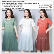 Mini Dress Ombre Casual Korea Import AB634367 Green White Orange Putih