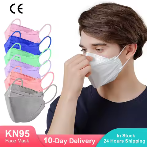 10-100PCS FFP2 Masks Approved hygienic KN95 Mascarillas CE Respirator Filter Protective Fish Mask ff
