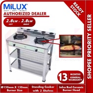 Milux Freestanding Stainless Steel InfraRed Strong Heat Gas Cooker / Stove MSS-232IR