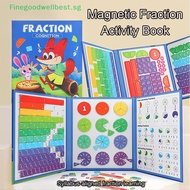 FBSG Magnetic Fraction Learning Toy For Kids - Tri-Fold Educational Math Disc With Visual Partitioni