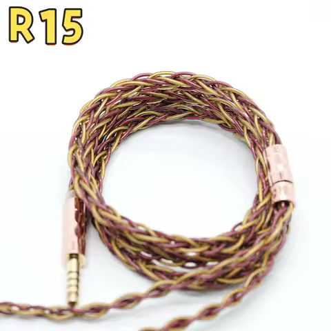 XINHS HIFI R15 8-Core Gold-Silver-Copper Hybrid Graphene Earphone IEM Cable With 4.4mm, 3.5mm, 0.78m