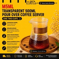 M5ML Transparent 500ml Pour Over Coffee Server One Two Cups