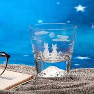 【質感禮物】日本田島硝子 日本製富士山雕花威士忌杯-貓與月