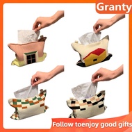 Granty Japanese-Style Jute Tissue Case Napkin Holder for Living Room Table Boxes Container Home Car Papers Dispenser