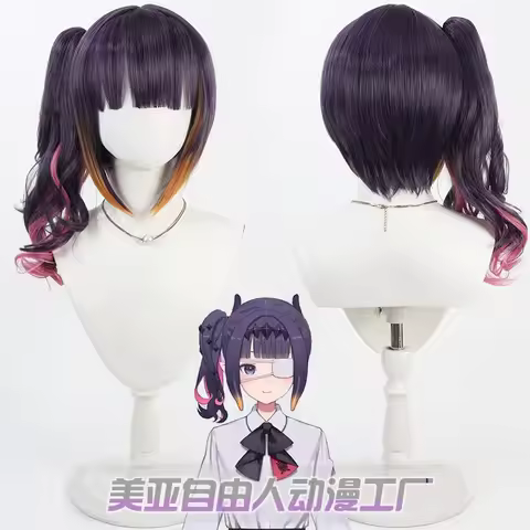 VTuber New Ninomae Ina’nis Wig Hololive English Cosplay Youtuber Girls Long Straight Heat Resistant 