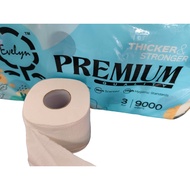 evelyn premium Quality Toilet Roll 9000'sheets x 3ply (10 Rolls)/ tisu tandas/ toilet paper penggant