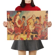 DLKKLB Cartoon Comic Slam Dunk Basketball Kraft Paper Wall Sticker Bar Cafe Retro Poster Decorative 