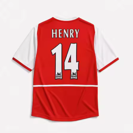 03/04 The Invincibles Arsenal Henry 14# Unisex Retro Football Jersey Shirt, 3D Print Mesh Ventilatio