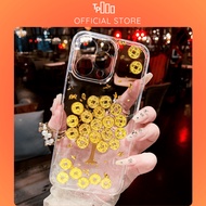 IPhone 17 16 15 14 13 12 11 Pro Pro Max 7 8 Plus X XS XS Max Transparent 3D Crystal Case Gold Leaf F