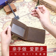 Handmade Crazy Horse Leather Wallet Men's Short Retro Original Homemade Niche Designer Wallet Materi