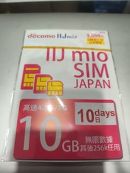 IIJ 日本 10日 10GB 數據卡
