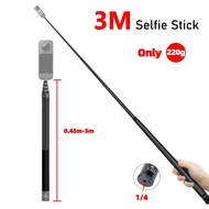 Ultra-Long 3M Invisible Selfie Stick for Insta360 Action Camera GoPro osmo 360 Foldable Tripod Acces