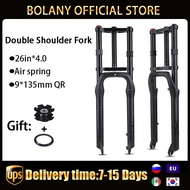 Bolany Double Shoulder Snow Fat Bike Fork 26"20"4.0" Air  MTB Bicycle Suspension 32mm