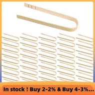 50Pcs Tongs Disposable Cooking Utensils Mini Bamboo Tongs Natural Toast Tongs for Cooking